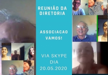 Membros da Diretoria da Associação participam de reunião online para avaliar ações desenvolvidas.